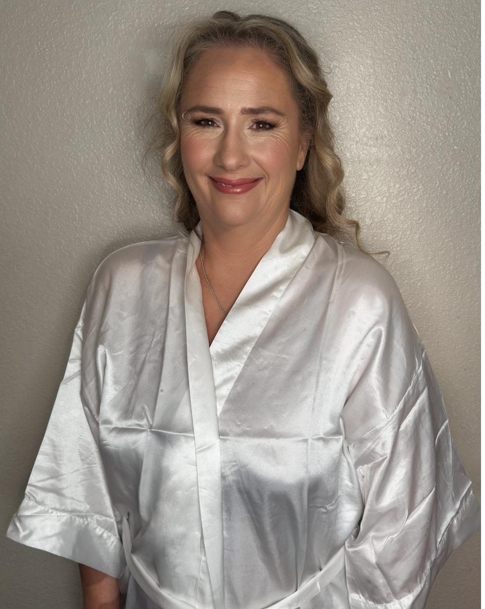 Soft glam portrait in silk robe