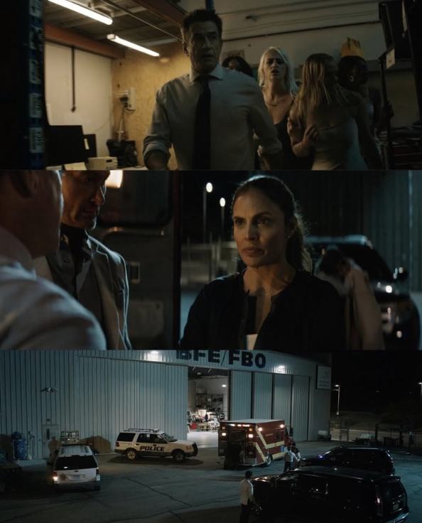 Film production stills, thriller scene