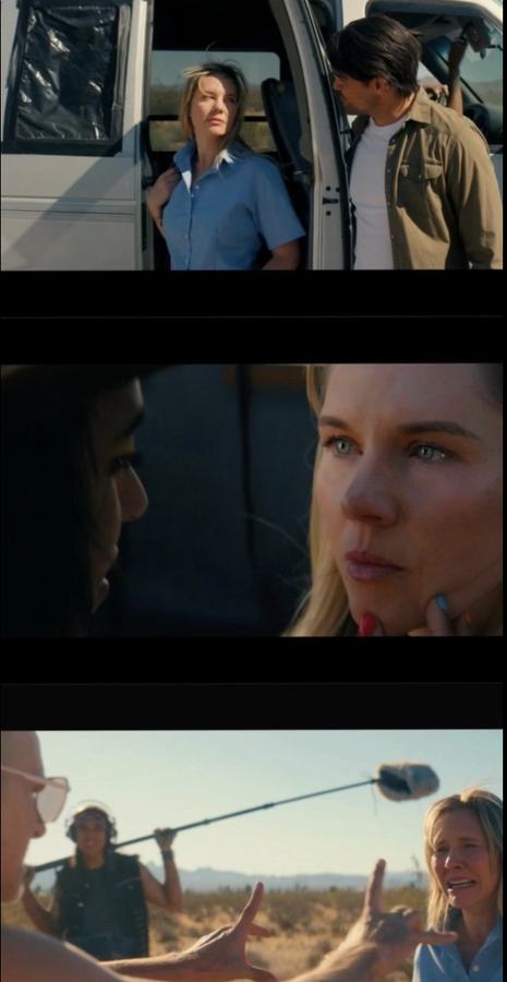 Film production stills in the desert