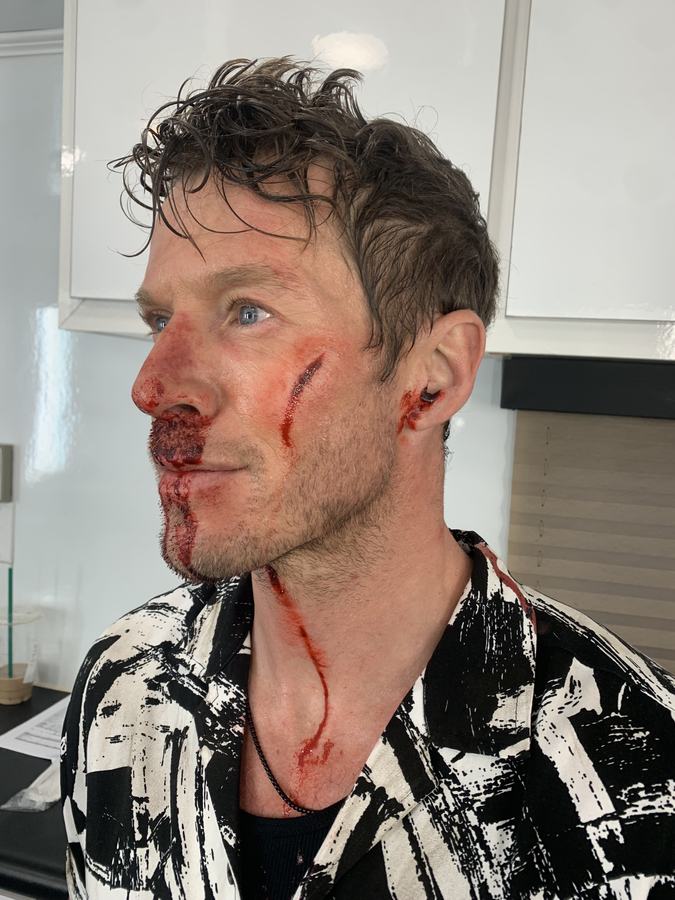 Special effects makeup, injury detail